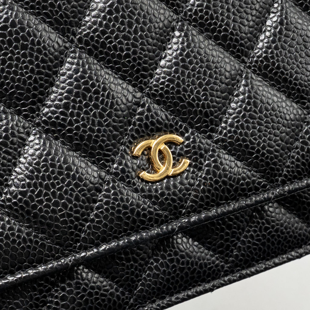 CHANEL CLASSIC WALLET ON CHAIN CAVIAR BLACK GHW