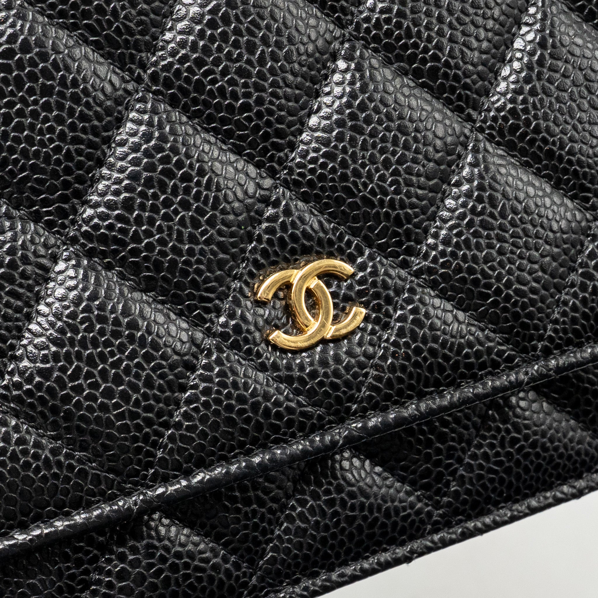 CHANEL CLASSIC WALLET ON CHAIN CAVIAR BLACK GHW