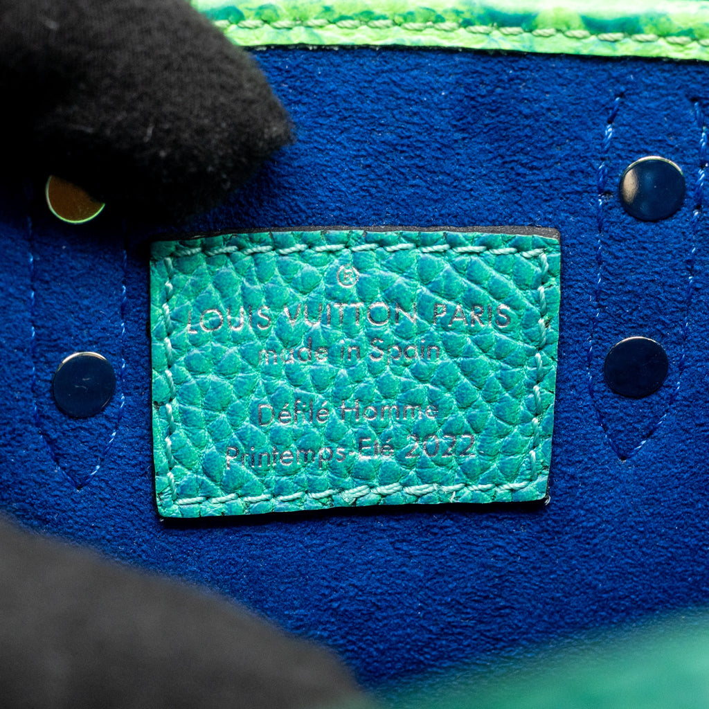 LOUIS VUITTON PETIT SAC PLAT XS VIRGIL ABLOH TAURILLON ILLUSION BLUE/GREEN SHW
