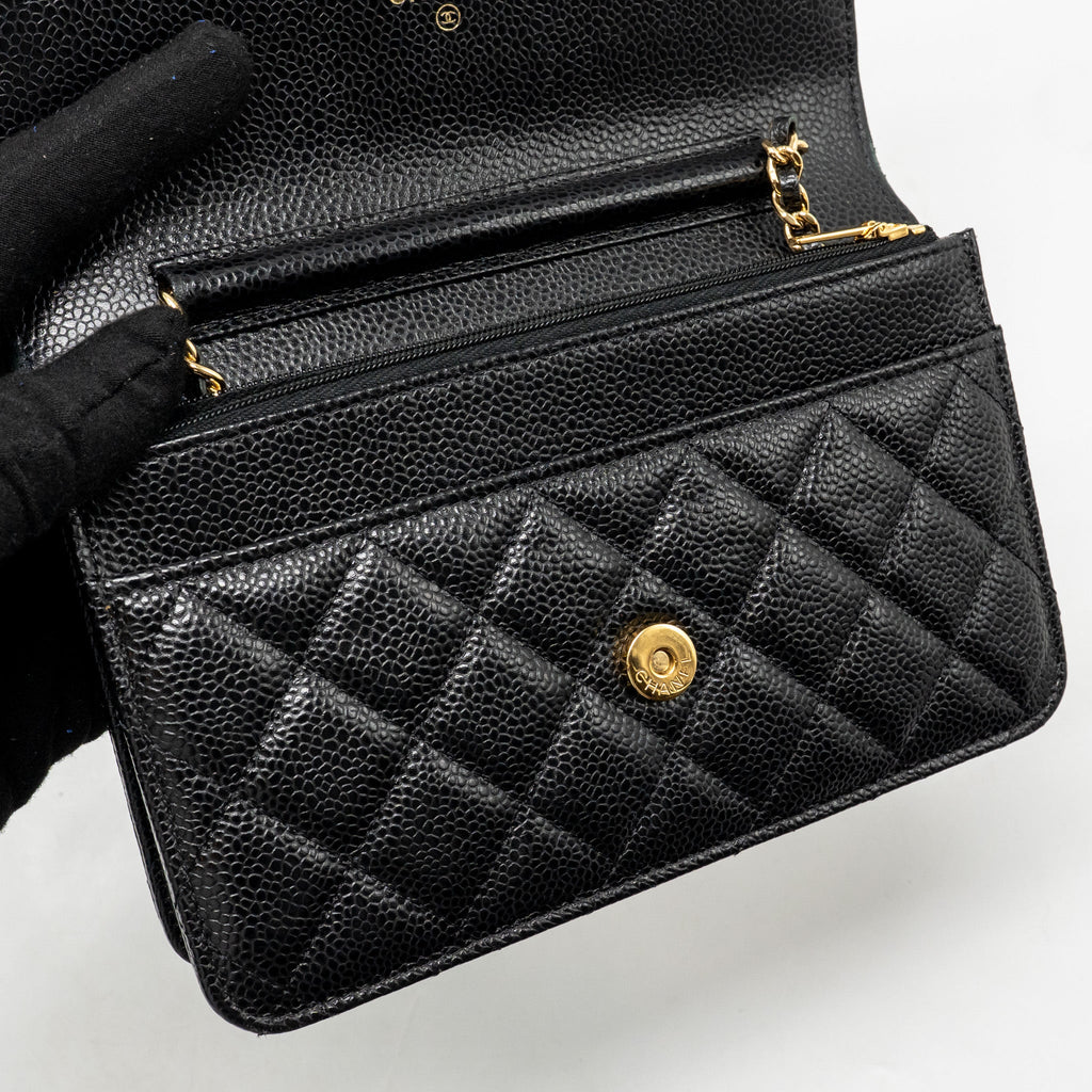 CHANEL CLASSIC WALLET ON CHAIN CAVIAR BLACK GHW