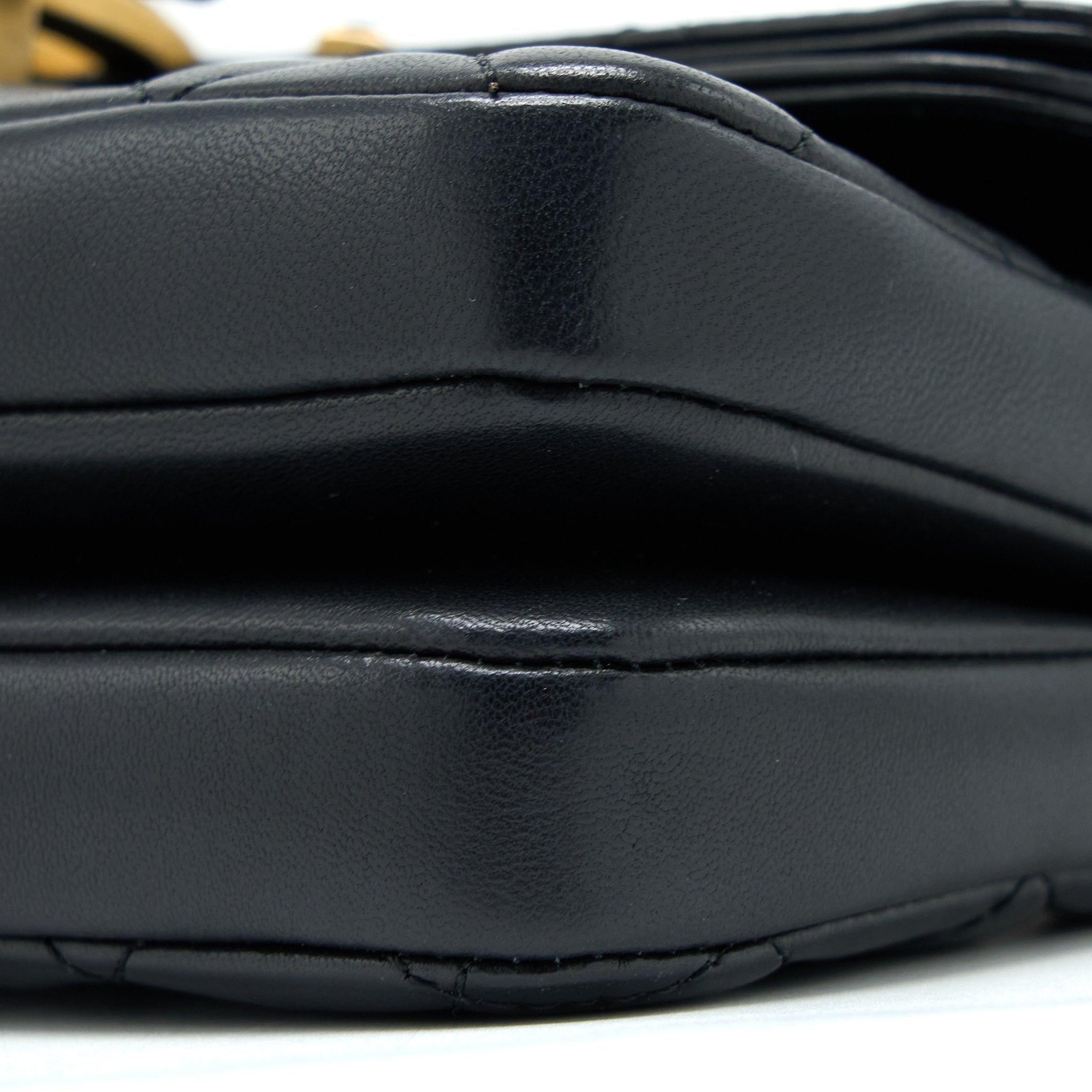 CHANEL SMALL ENAMEL CC FLAP BAG LAMBSKIN BLACK GHW