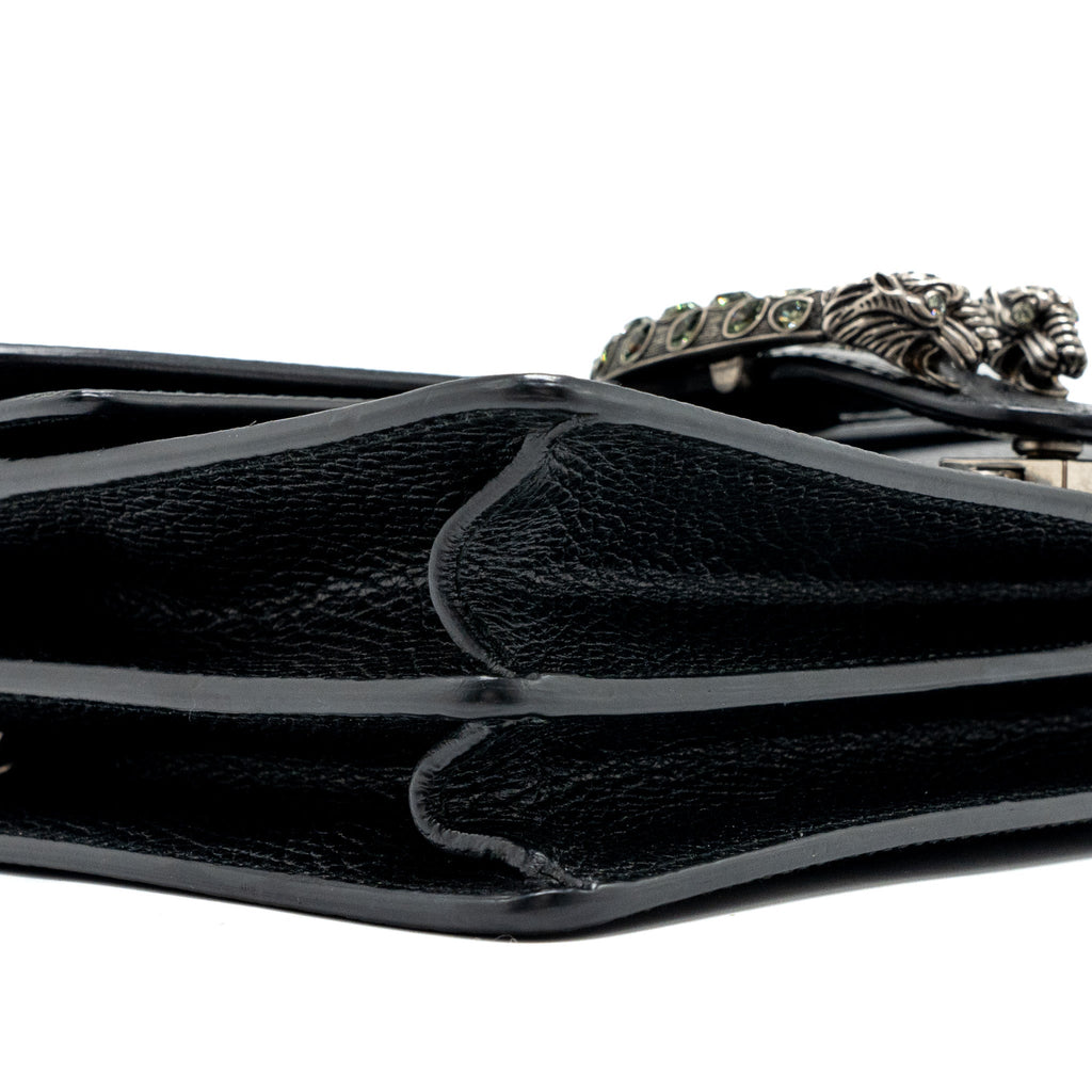 GUCCI DIONYSUS SHOULDER BAG CALFSKIN BLACK RUTHENIUM HARDWARE