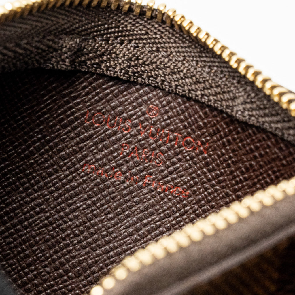 LOUIS VUITTON ROSALIE COIN PURSE MONOGRAM CANVAS FUCHSIA, KEY POUCH DAMIER EBENE GHW(SELL IN A SET)