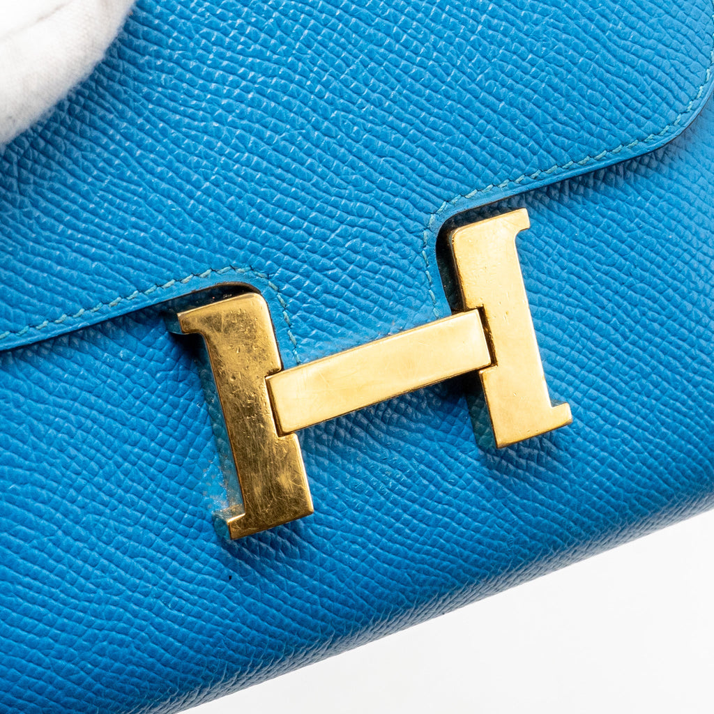 HERMES CONSTANCE COMPACT WALLET EPSOM BLUE GHW