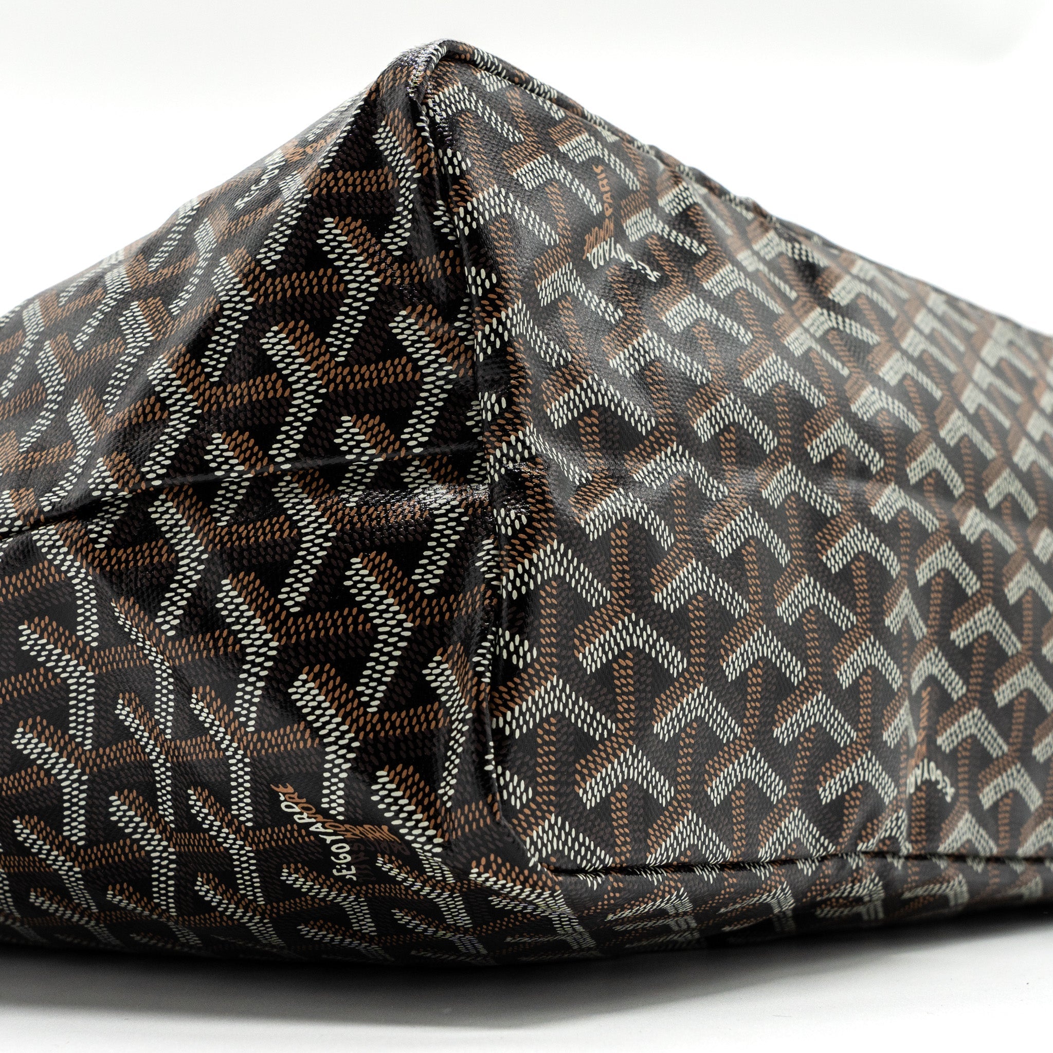 GOYARD SAINT LOUIS PM TOTE CANVAS BLACK/ BROWN SHW