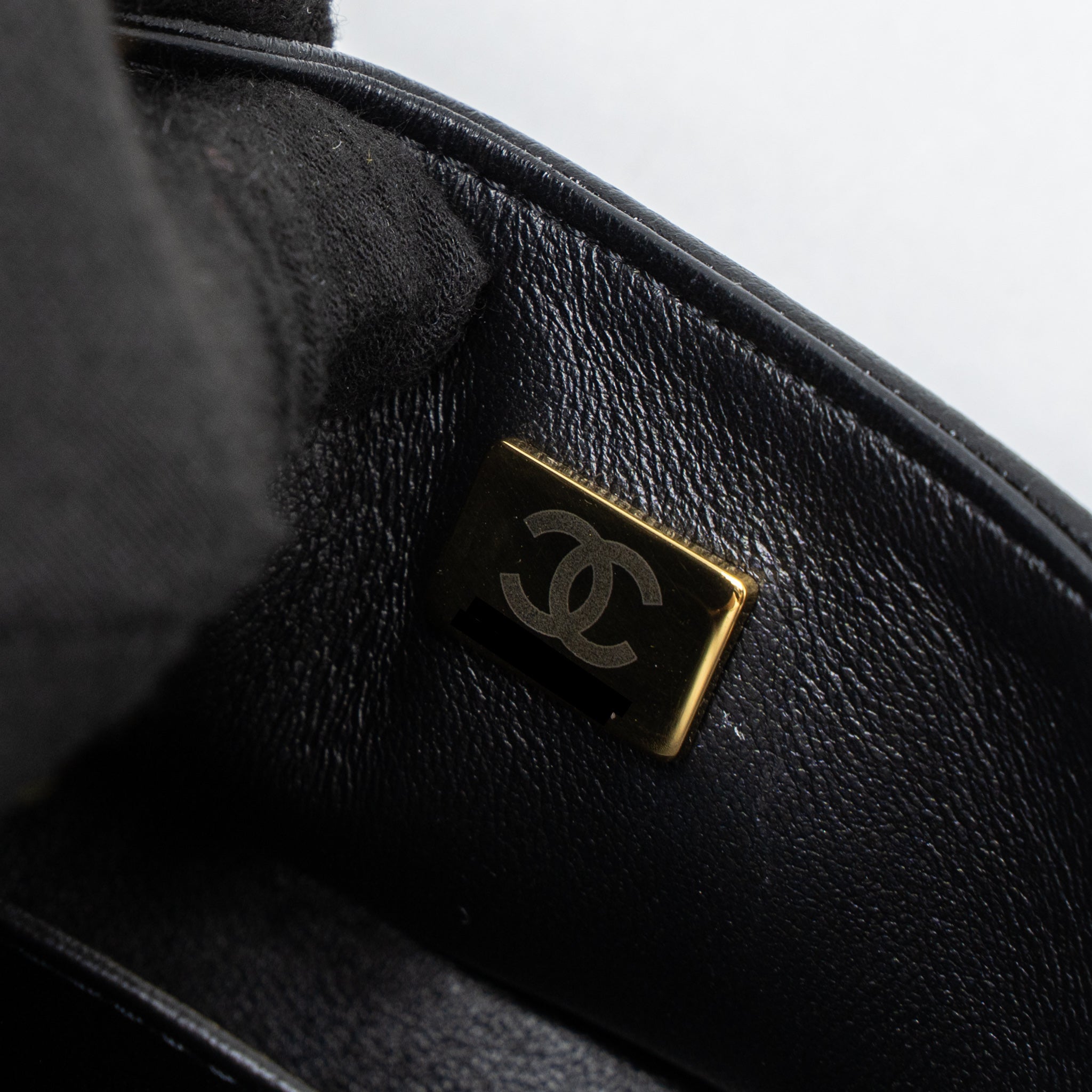 CHANEL SUPER MINI BOY BAG CAVIAR BLACK BRUSHED GHW (MICROCHIP)