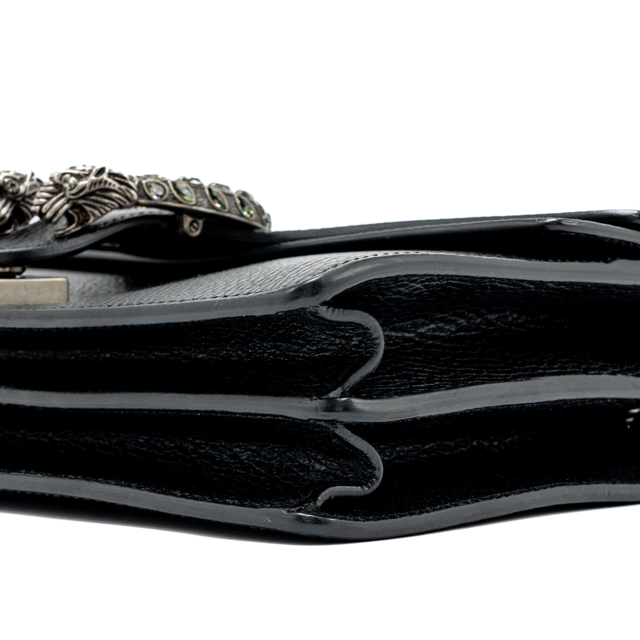 GUCCI DIONYSUS SHOULDER BAG CALFSKIN BLACK RUTHENIUM HARDWARE