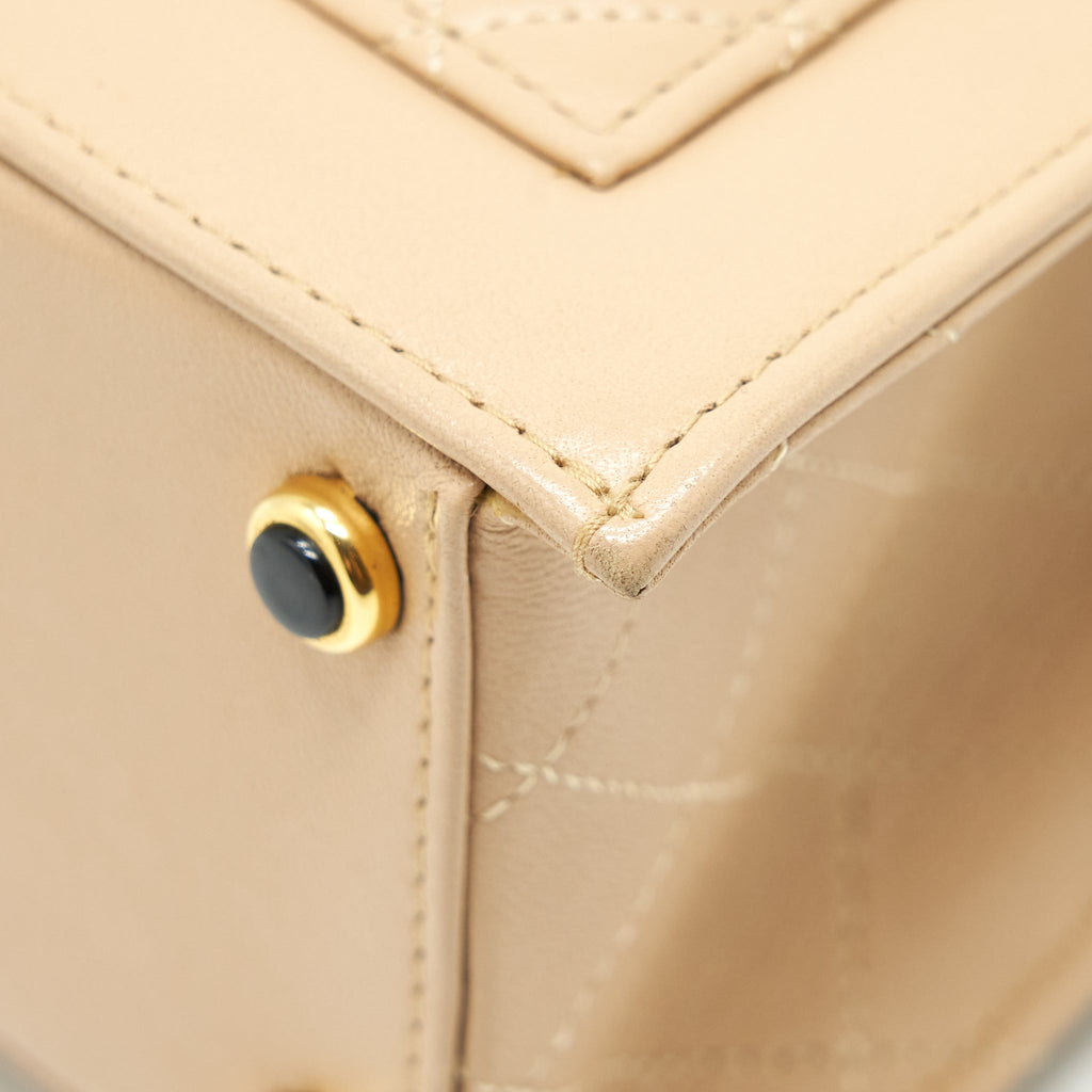 CHANEL VINTAGE SINGLE FLAP BAG CROSS BODY LAMBSKIN BEIGE GHW