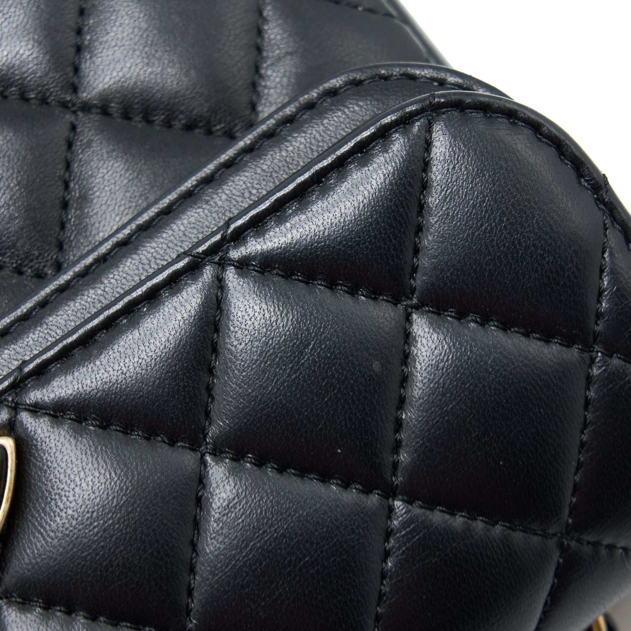 CHANEL SMALL ENAMEL CC FLAP BAG LAMBSKIN BLACK GHW