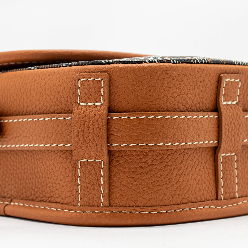 GOYARD BELVEDERE PM MESSENGER BAG GOYARDLINE CANVAS BROWN SHW
