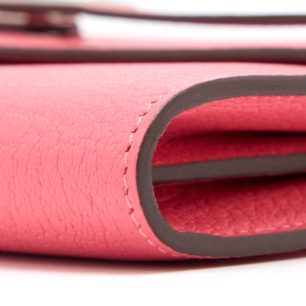 HERMES KELLY LONG WALLET CHEVRE MYSORE PINK SHW