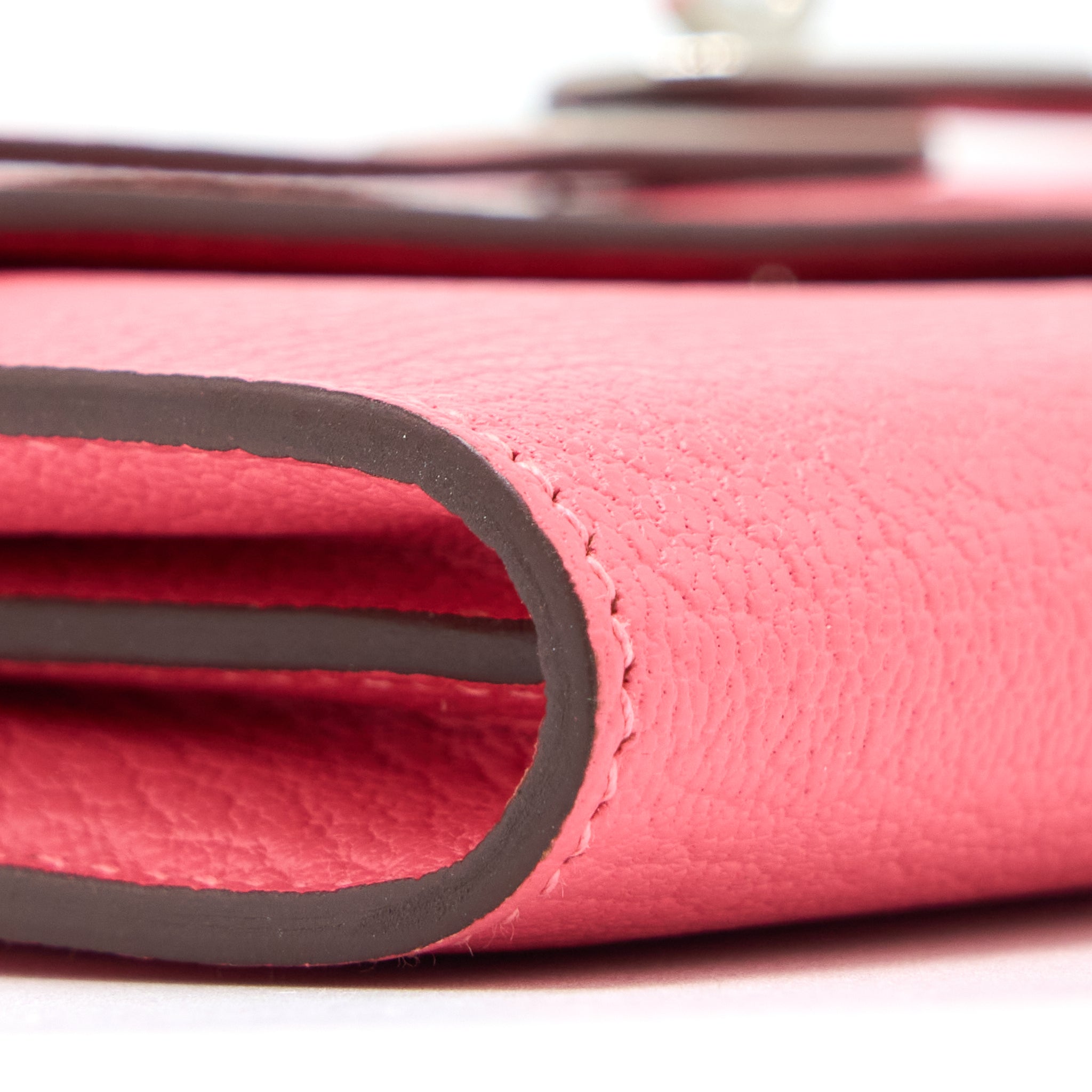 HERMES KELLY LONG WALLET CHEVRE MYSORE PINK SHW
