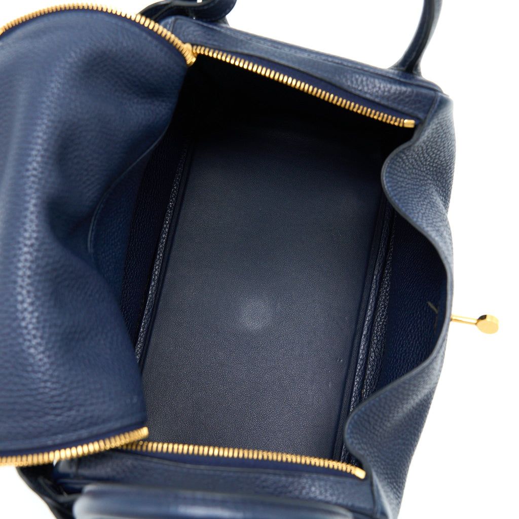 HERMES LINDY 30 CLEMENCE BLUE UNIT GHW