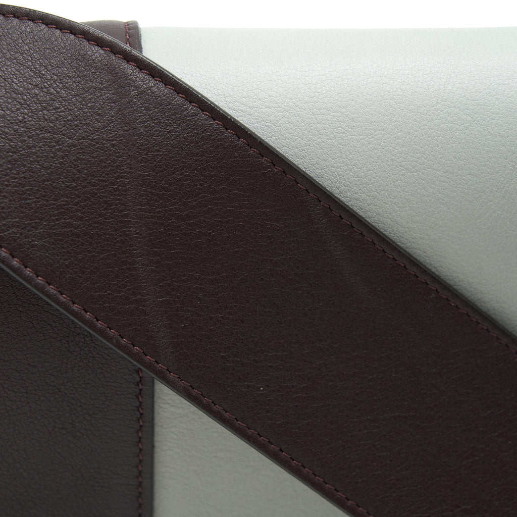 CELINE FRAME SHOULDER BAG GREY/ BURGUNDY