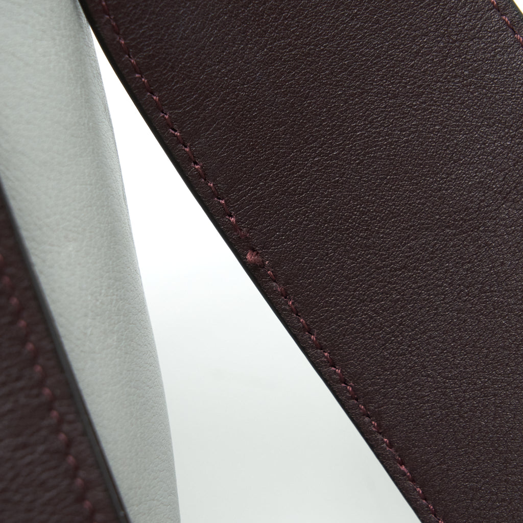CELINE FRAME SHOULDER BAG GREY/ BURGUNDY