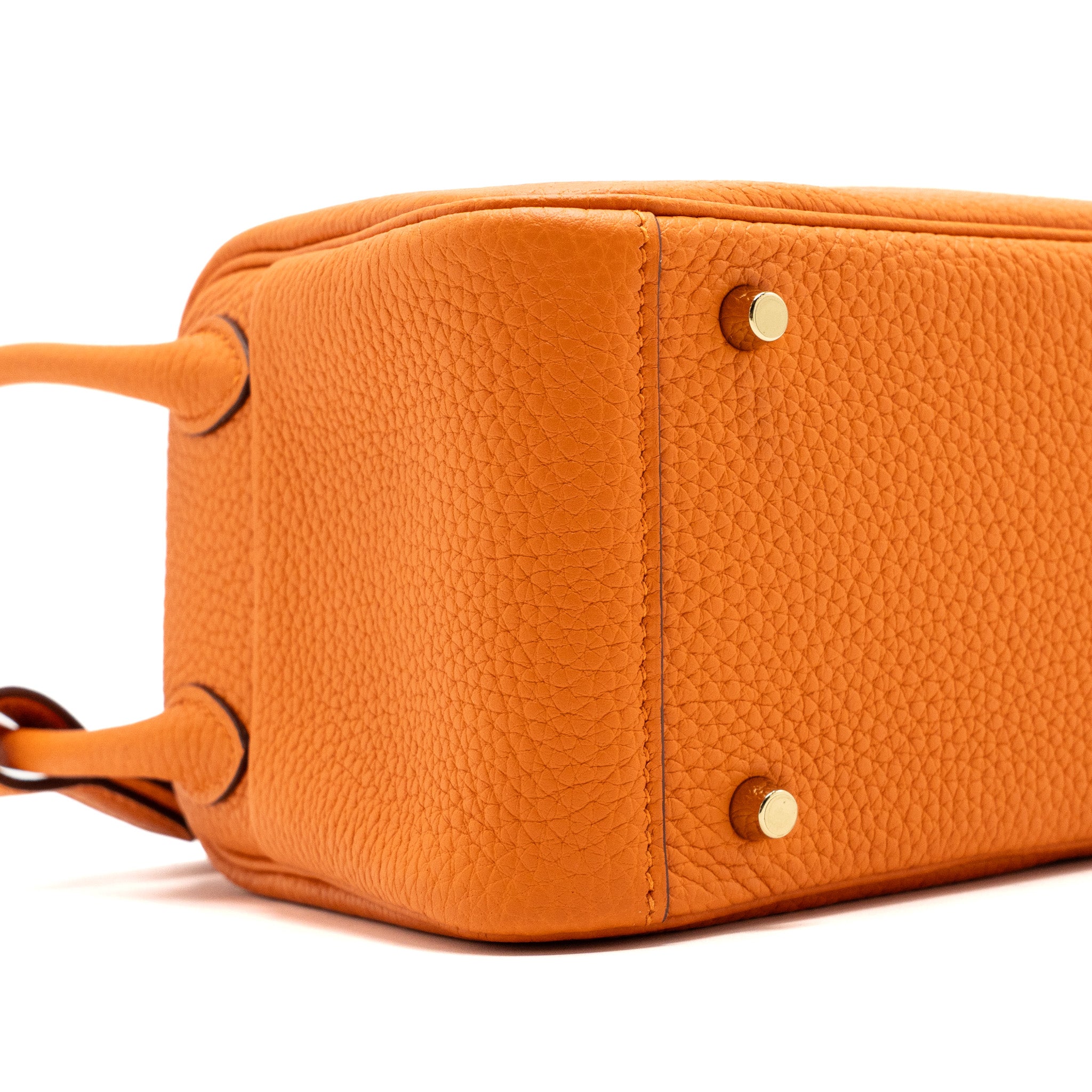 HERMES MINI LINDY CLEMENCE ORANGE GHW