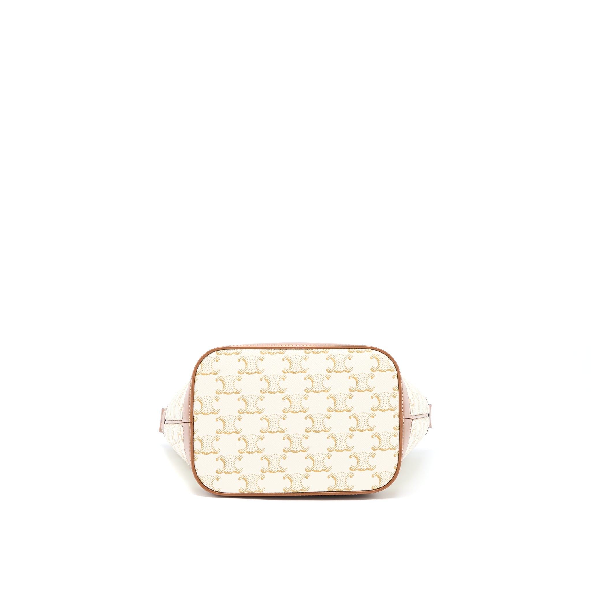 CELINE SMALL BUCKET BAG TRIOMPHE CANVAS/CALFSKIN WHITE