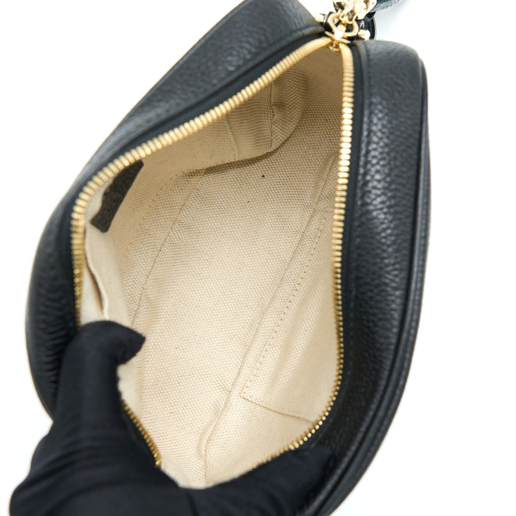 GUCCI SOHO CAMERA DISCO BAG CALFSKIN BLACK GHW