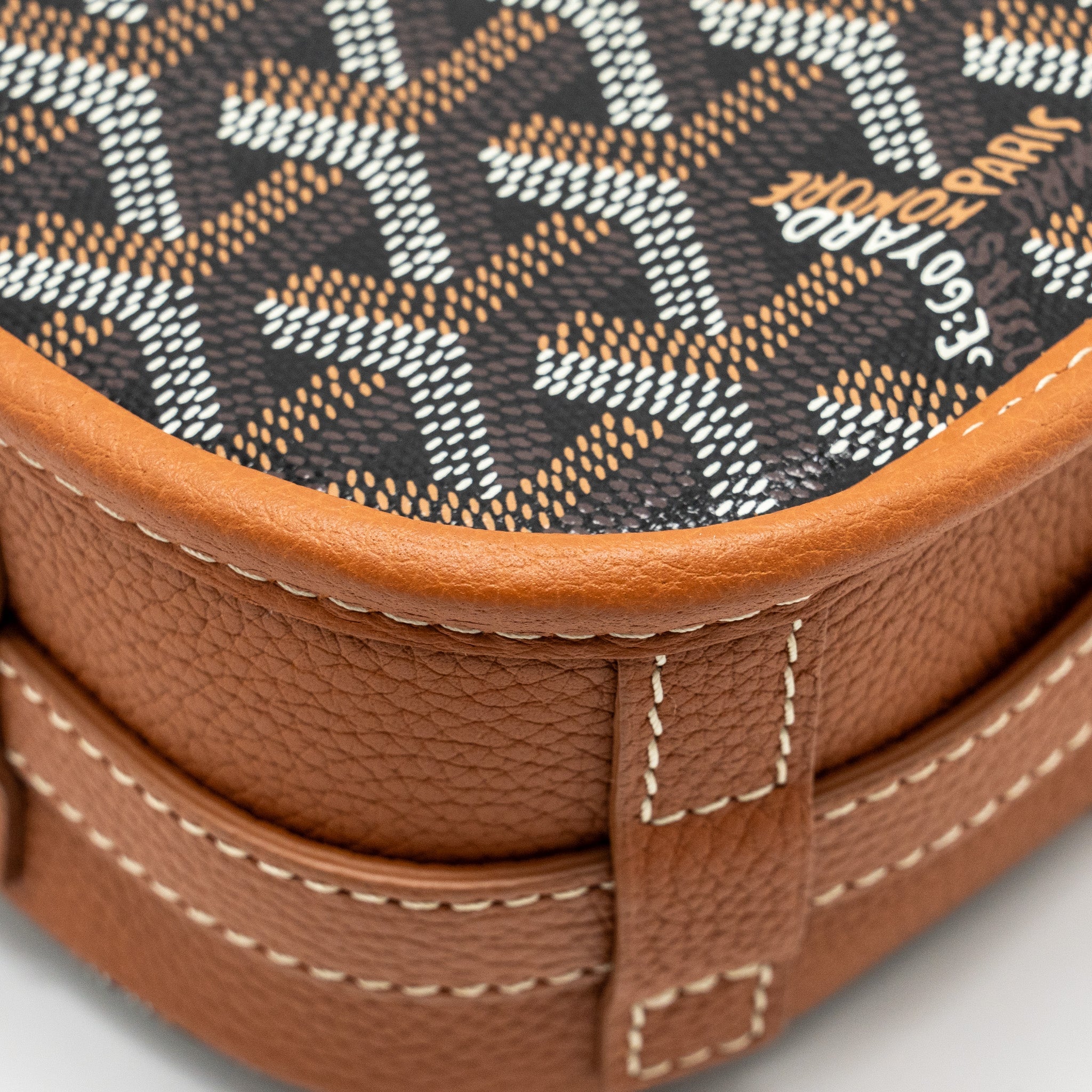 GOYARD BELVEDERE PM MESSENGER BAG GOYARDLINE CANVAS BROWN SHW