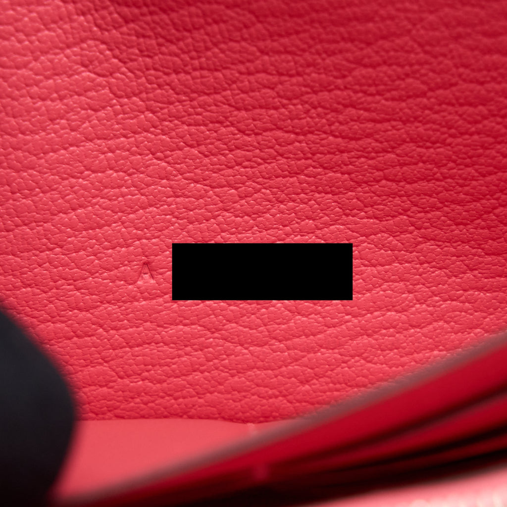 HERMES KELLY LONG WALLET CHEVRE MYSORE PINK SHW