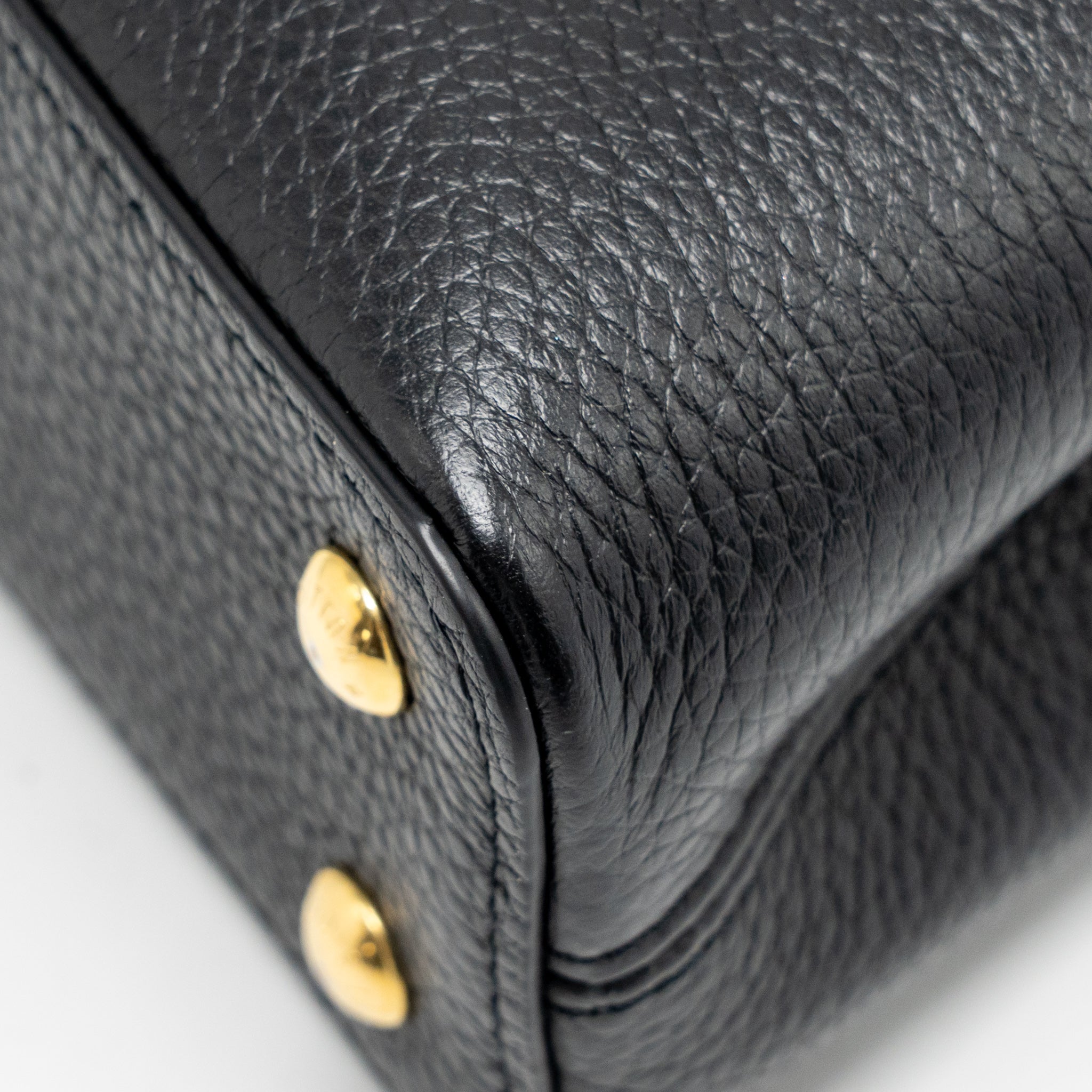 LOUIS VUITTON CAPUCINES MINI TAURILLON BLACK GHW