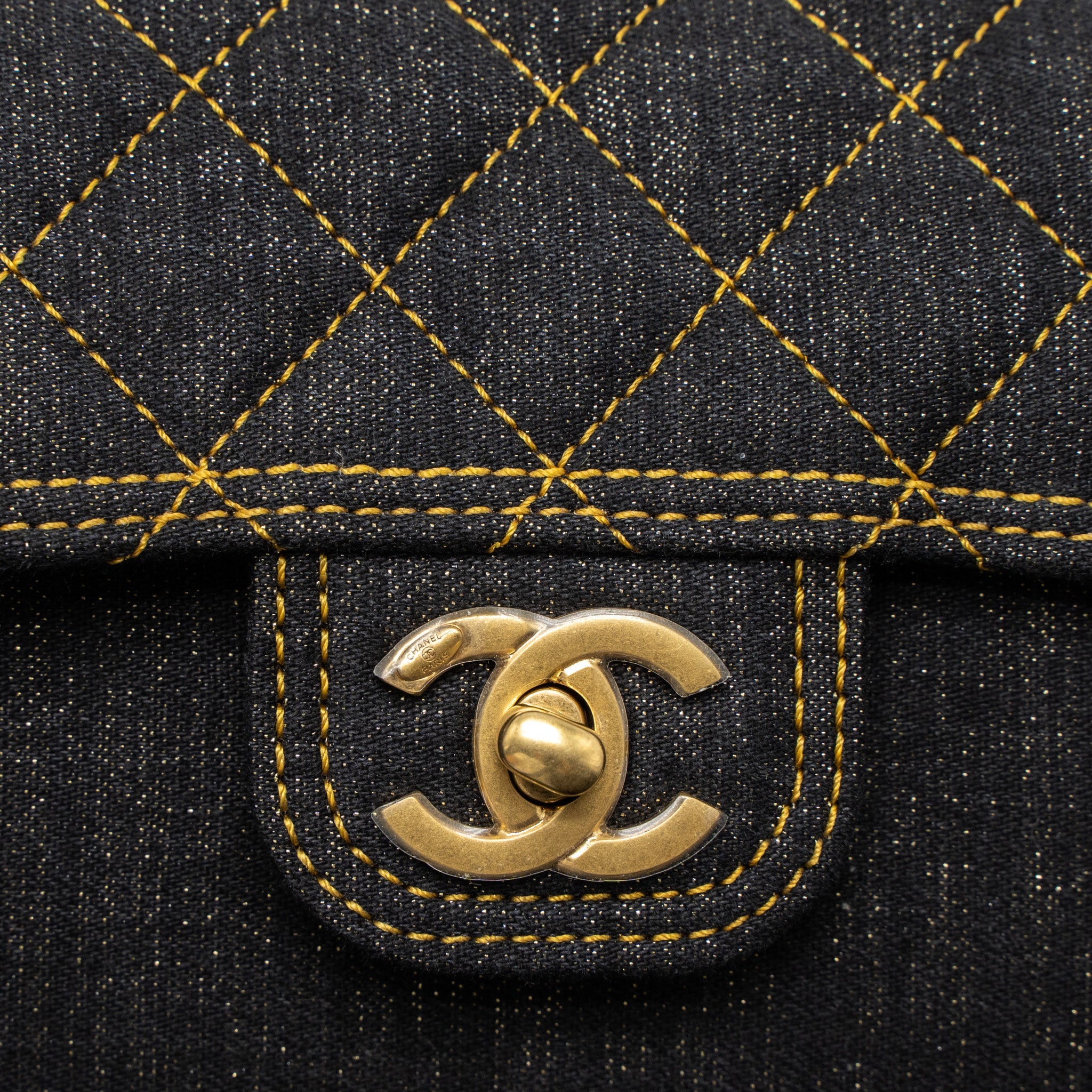 CHANEL 23S FLAP BAG DENIM DARK BLUE BRUSHED GHW (MICROCHIP)