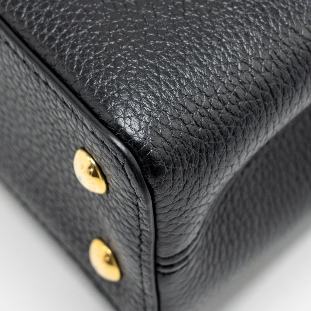 LOUIS VUITTON CAPUCINES MINI TAURILLON BLACK GHW