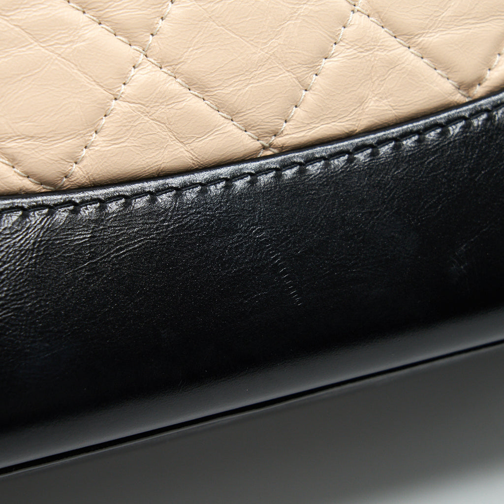 CHANEL GABRIELLE BACKPACK BEIGE/ BLACK DOUBLE COLOUR HARDWARE