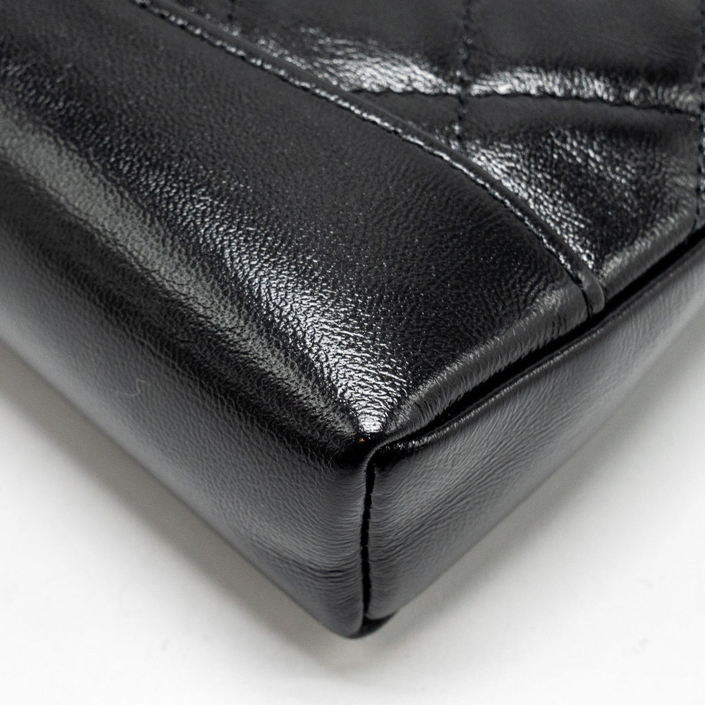 CHANEL 24S MINI 31 CLUTCH WITH CHAIN SHINY LAMBSKIN BLACK LGHW (MICROCHIP)