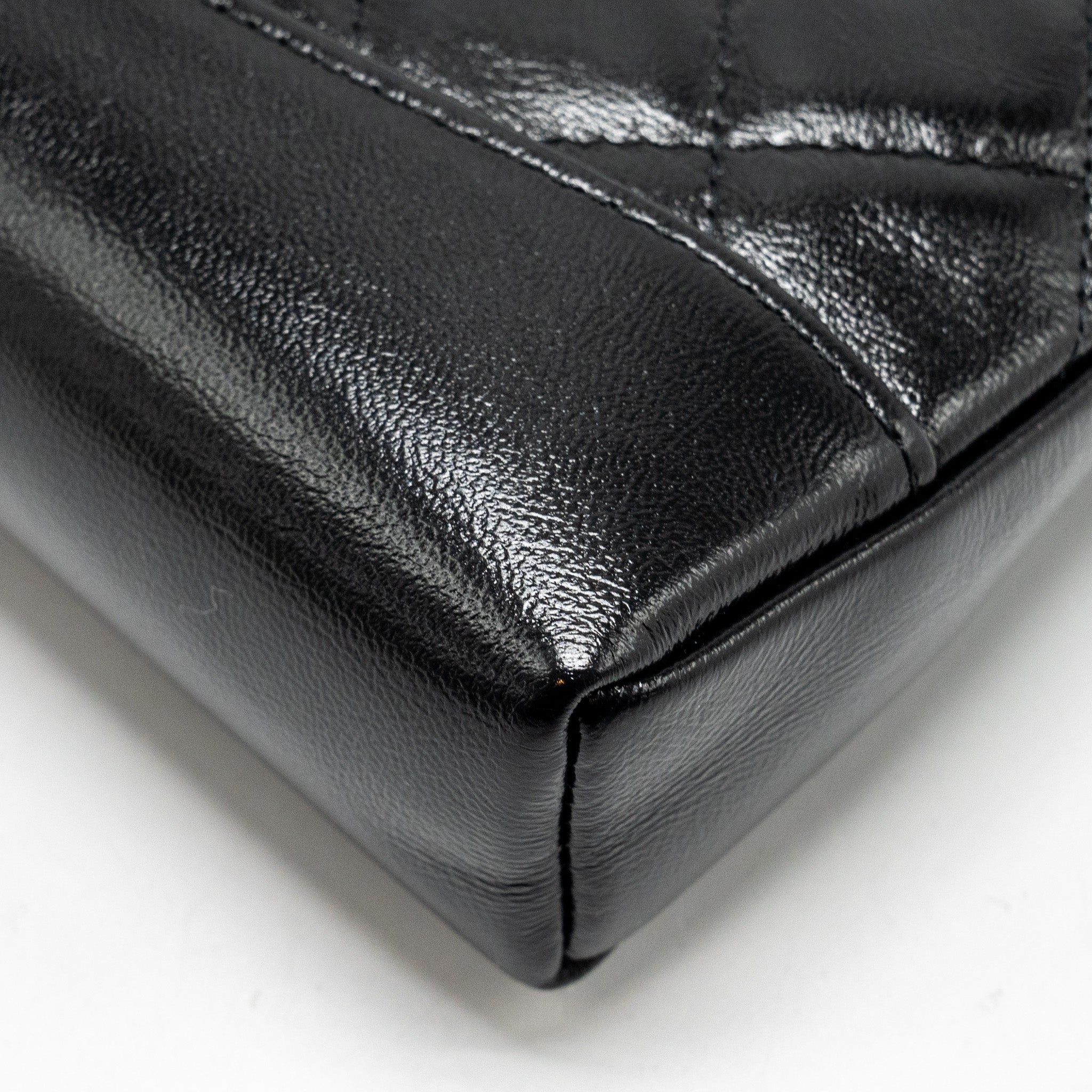 CHANEL 24S MINI 31 CLUTCH WITH CHAIN SHINY LAMBSKIN BLACK LGHW (MICROCHIP)
