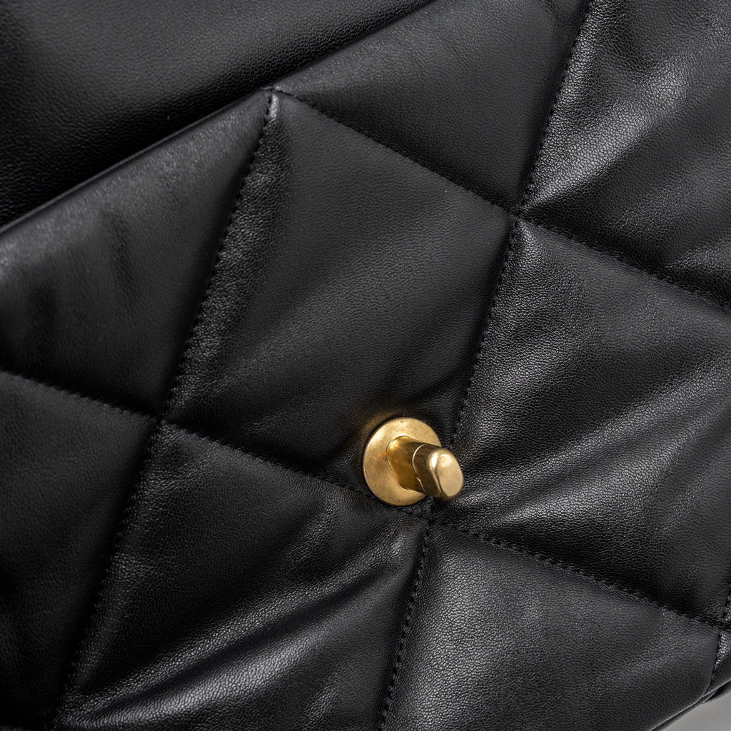 CHANEL MEDIUM 19 BAG LAMBSKIN BLACK MULTICOLOUR HARDWARE(MICROCHIP)