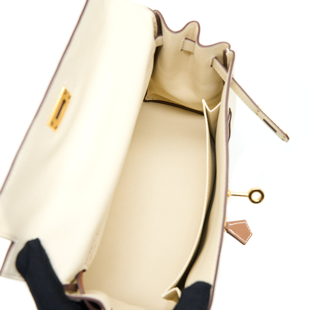 HERMES KELLY 25 COLORMATIC SWIFT NATA/CHAI/LIME/MAUVE SYLVESTRE GHW