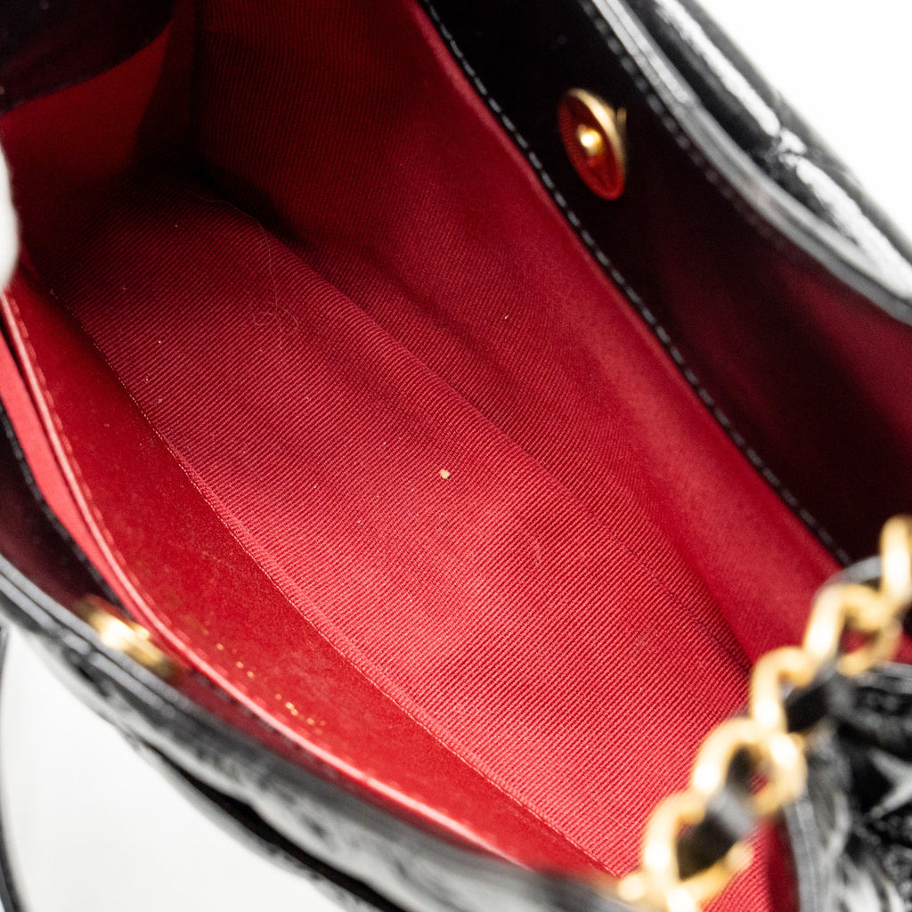 CHANEL 23P HOBO BAG SHINY CALFSKIN BLACK BRUSHED GHW(MICROCHIP)