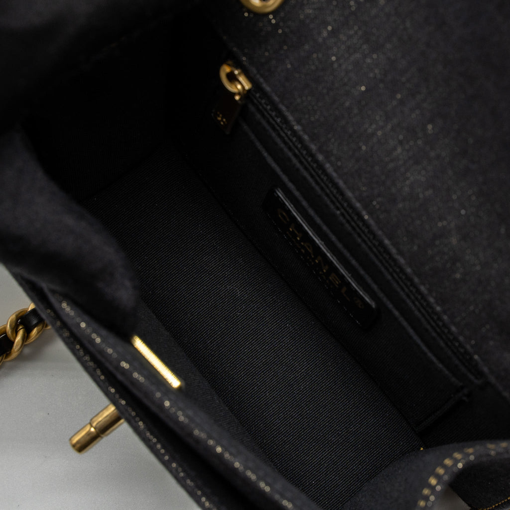 CHANEL 23S FLAP BAG DENIM DARK BLUE BRUSHED GHW (MICROCHIP)