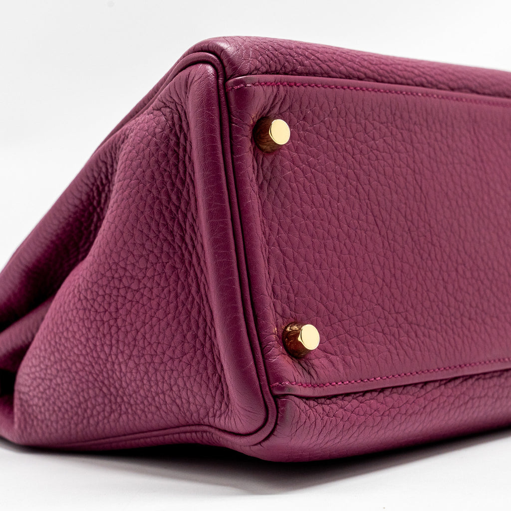 HERMES KELLY 32 CLEMENCE PURPLE TOSCA GHW
