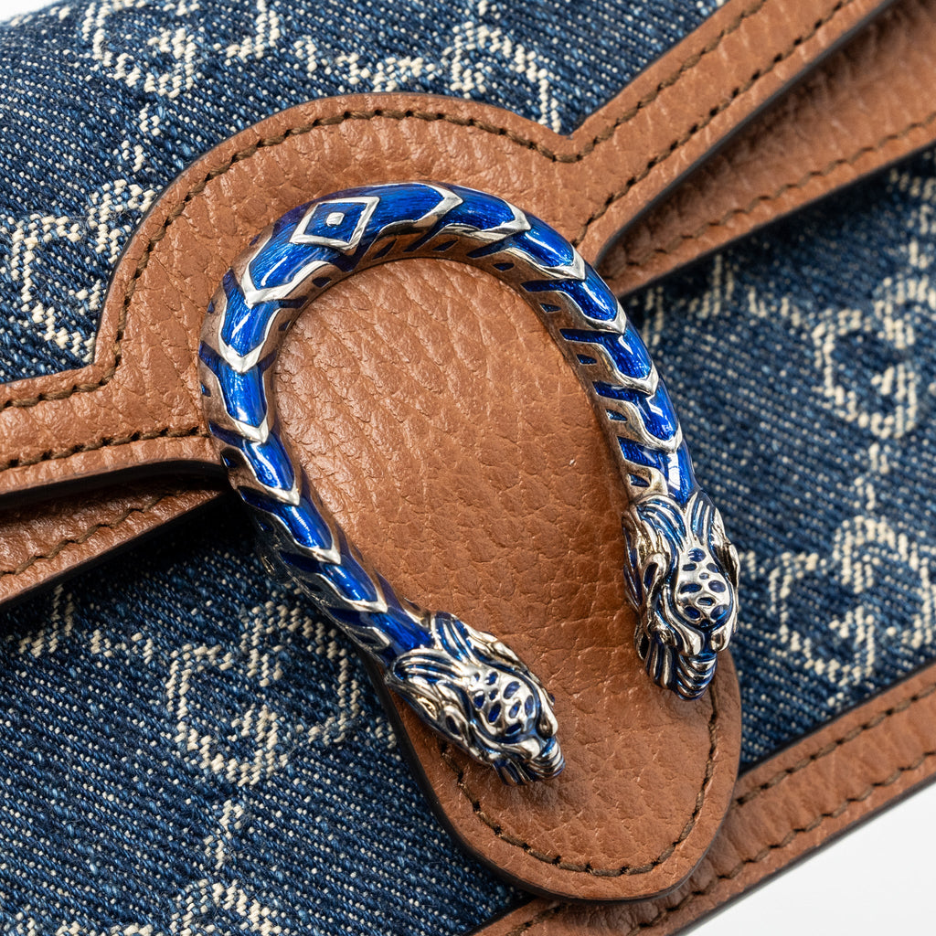 GUCCI DIONYSUS SUPER MINI BLUE DENIM/ LEATHER SHW