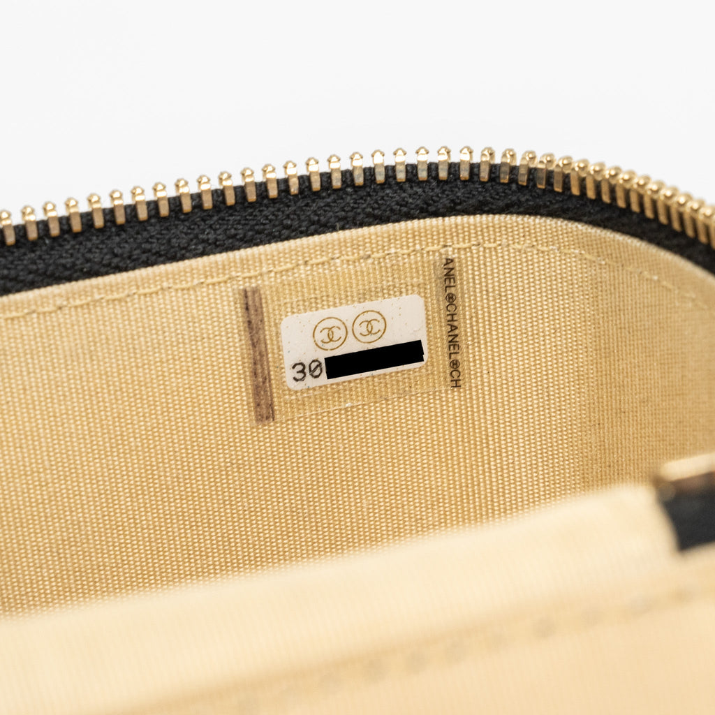 CHANEL PEARL CRUSH MINI VANITY WITH CHAIN LAMBSKIN BLACK WITH GHW