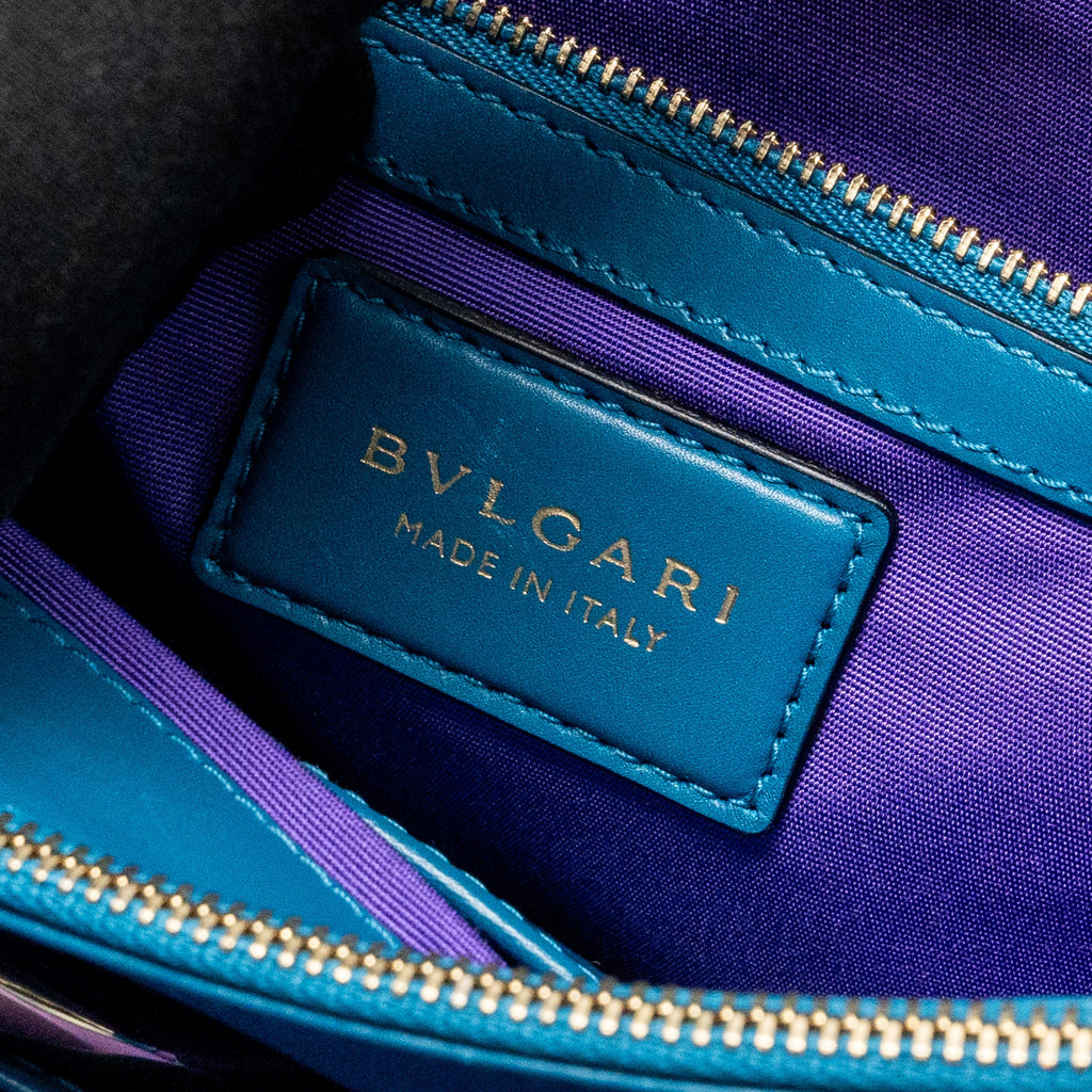 BVLGARI SERPENTI FOREVER FLAP BAG CALFSKIN BLUE GHW