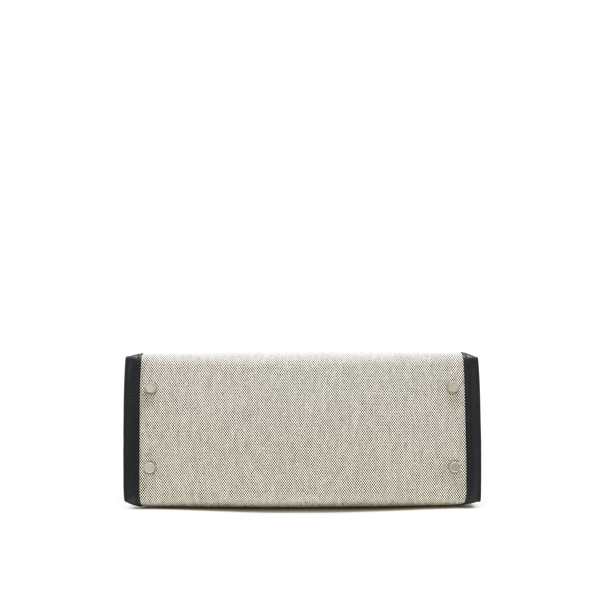 HERMES KELLY 28 TOILE H BLACK/ GREY SHW