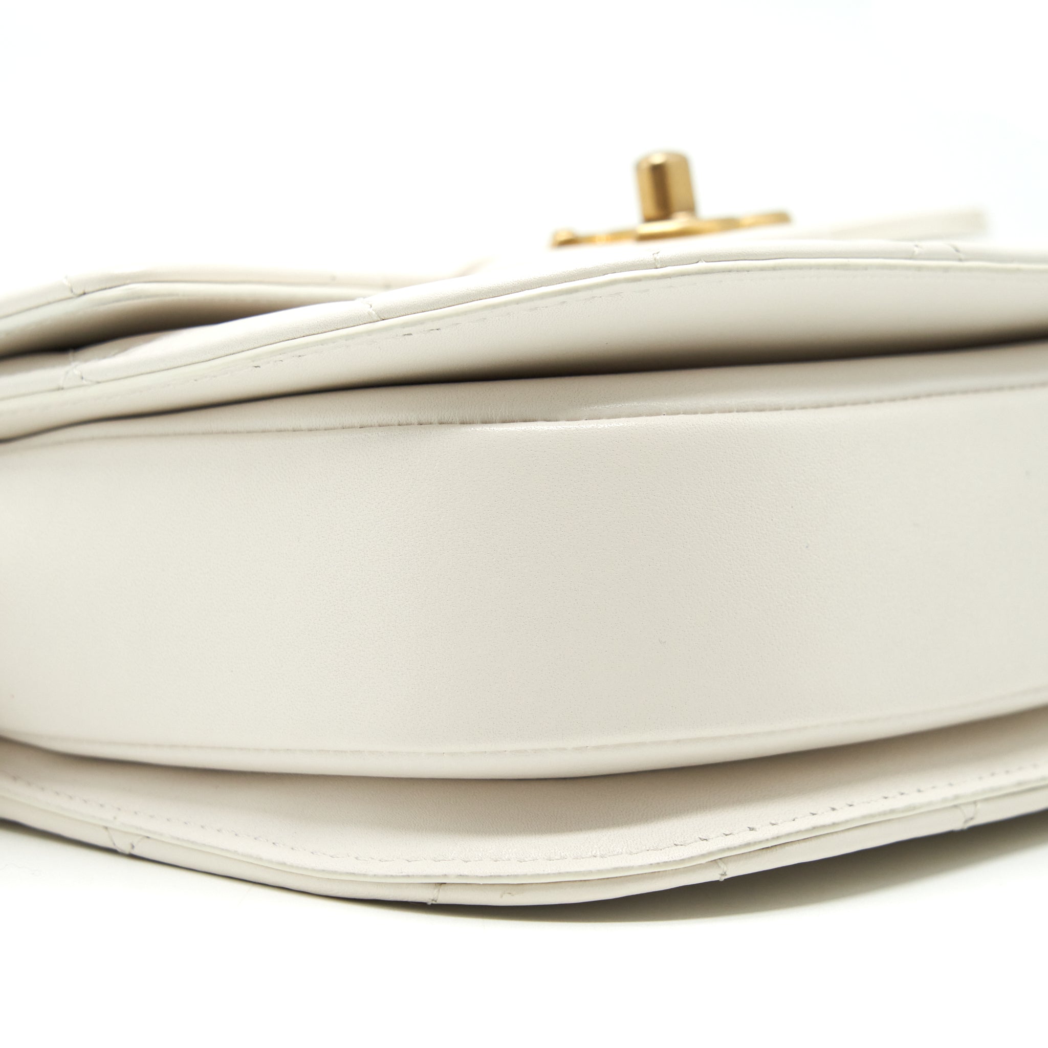CHANEL SEASONAL FLAP CROSSBODY BAG LAMBSKIN CREAM GHW