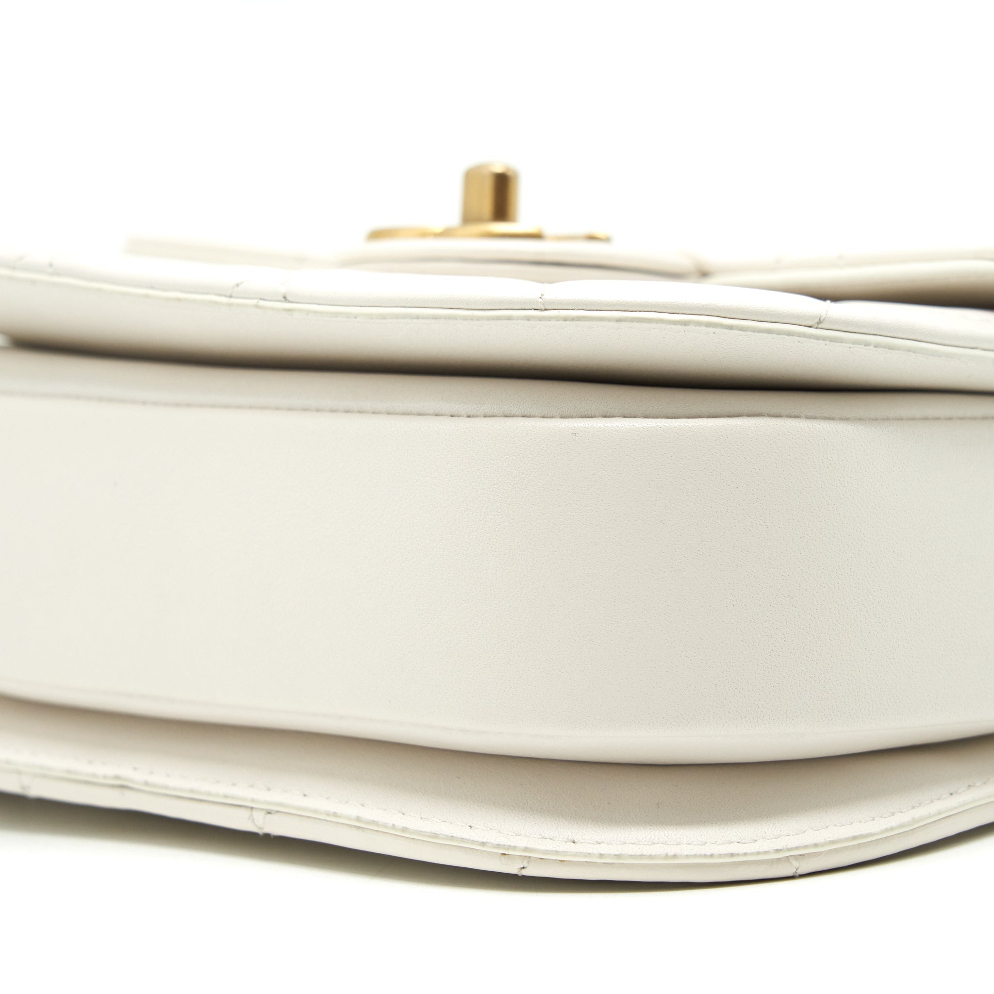 CHANEL SEASONAL FLAP CROSSBODY BAG LAMBSKIN CREAM GHW