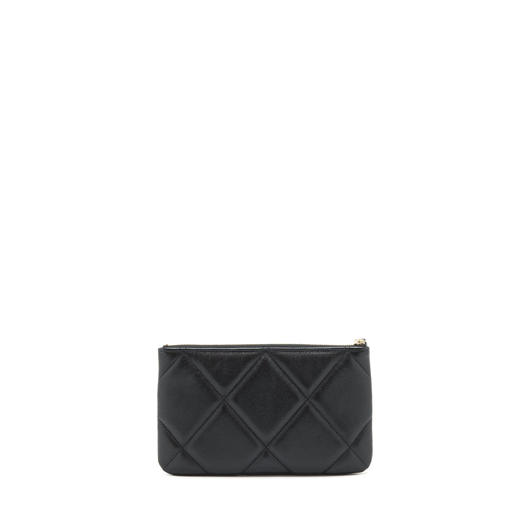 CHANEL 19 SMALL POUCH GOATSKIN BLACK GHW