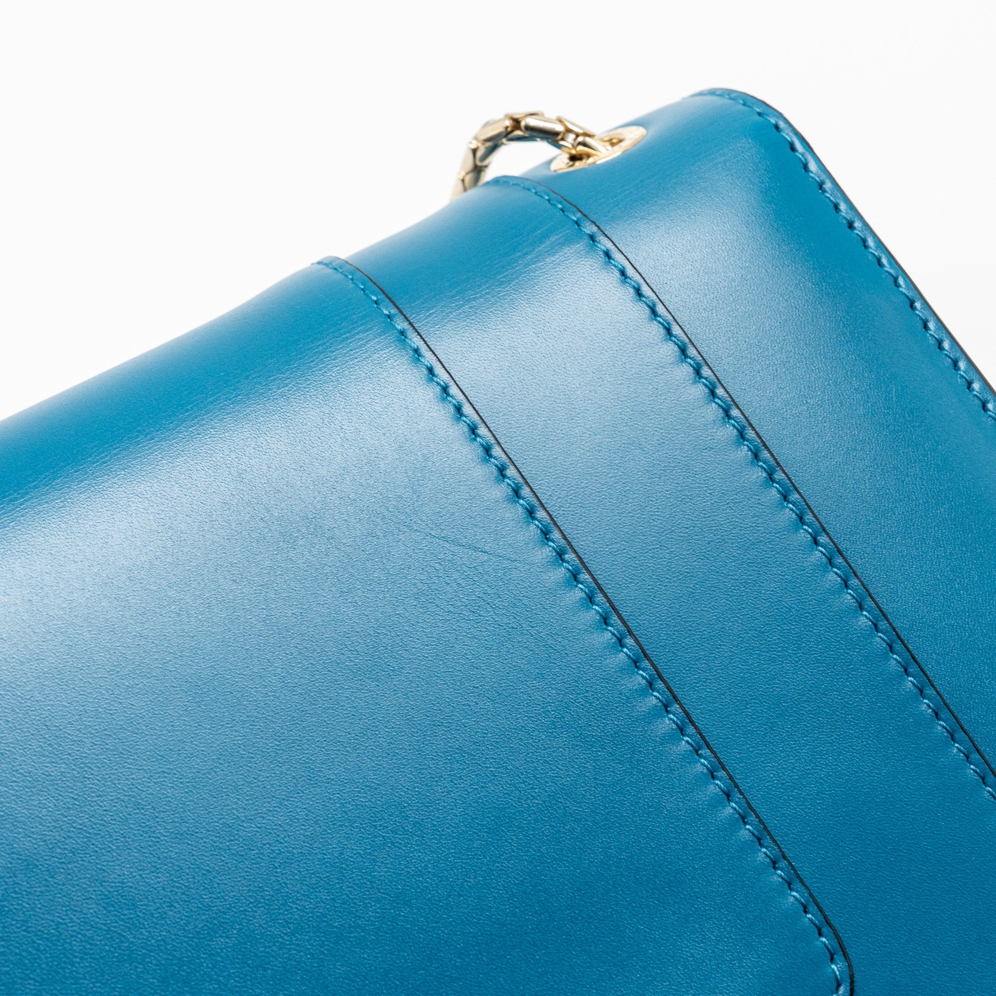 BVLGARI SERPENTI FOREVER FLAP BAG CALFSKIN BLUE GHW