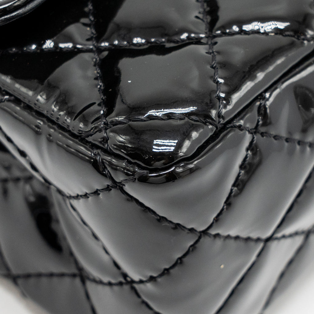 CHANEL MINI 2.55 REISSUE PATENT SO BLACK