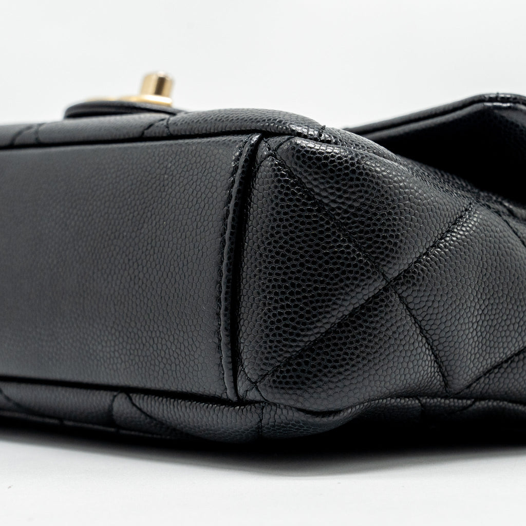CHANEL TWIST YOUR BUTTON QUILTED FLAP BAG CAVIAR BLACK GHW (MICROCHIP)