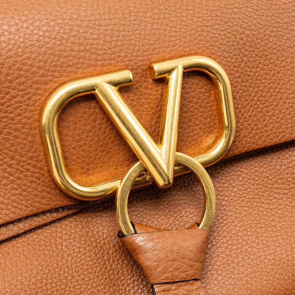 VALENTINO VRING SMALL SHOULDER BAG CALFSKIN BROWN GHW