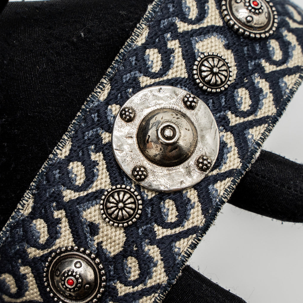 DIOR SADDLE BAG BLUE OBLIQUE EMBROIDERY GHW