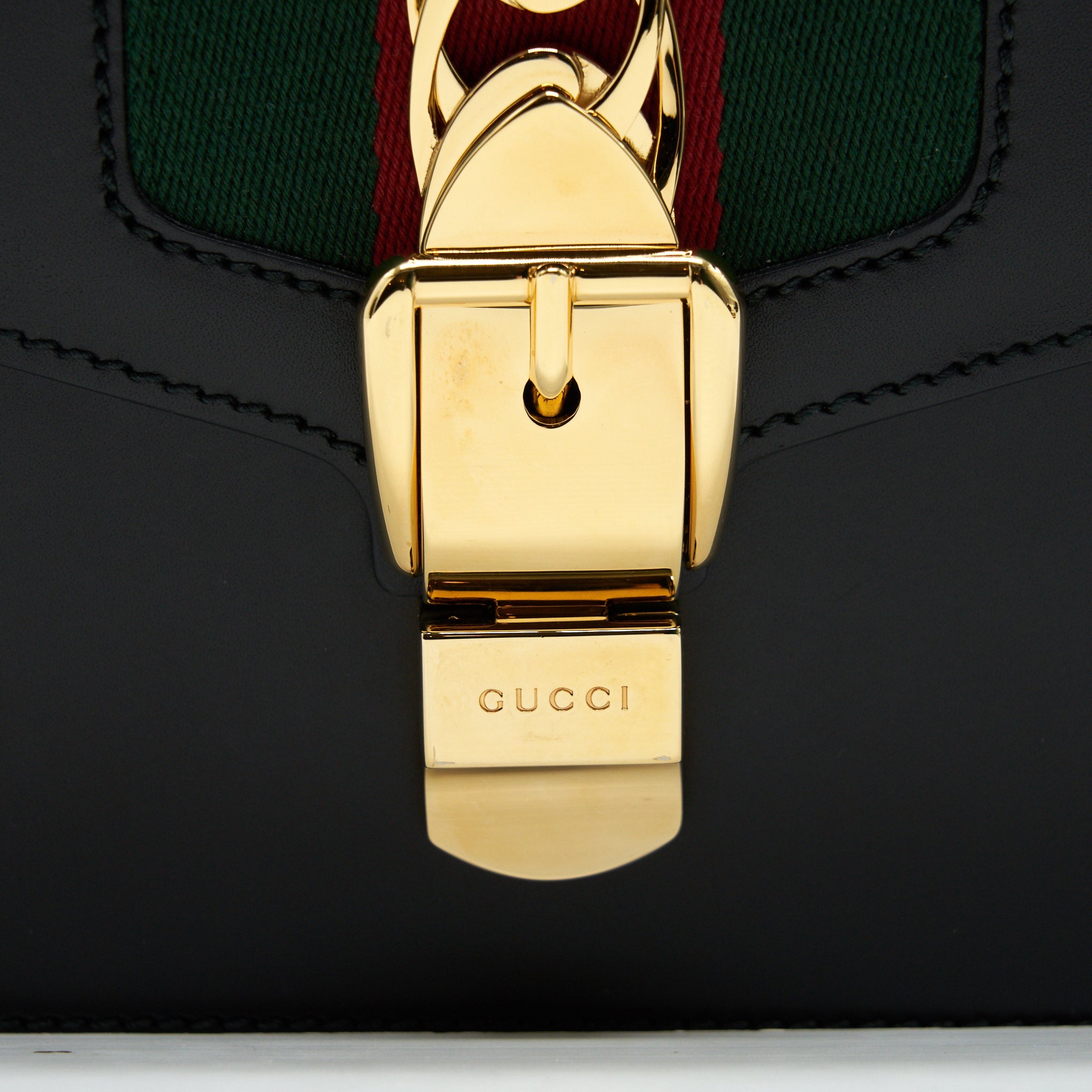 GUCCI SMALL SYLVIE SHOULDER BAG BLACK