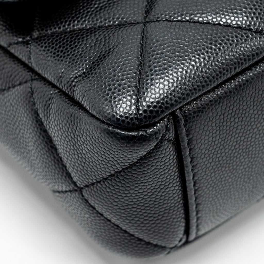 CHANEL TWIST YOUR BUTTON QUILTED FLAP BAG CAVIAR BLACK GHW (MICROCHIP)