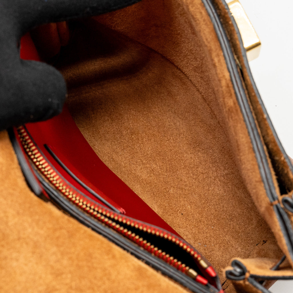 VALENTINO VRING SMALL SHOULDER BAG CALFSKIN BROWN GHW